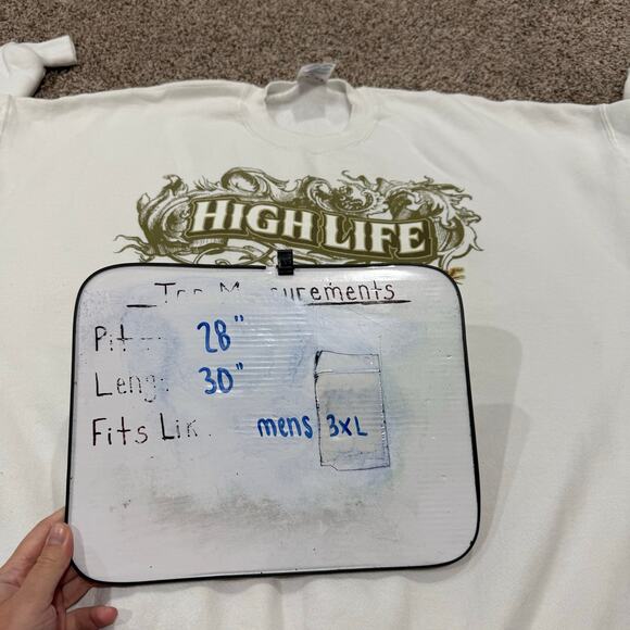 Vintage y2k Men's White Green Jerzees Miller High Life Crewneck Sweatshirt 3XL - Picture 6 of 6
